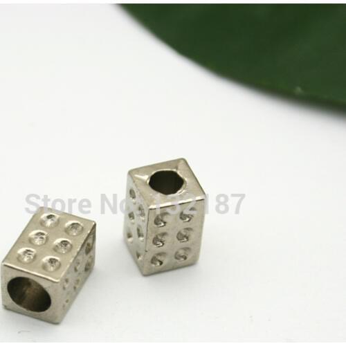 100pcs/lot metal zinc alloy bell stoppers square cord ends lock free silver nickle for 4mm bungee cord shipping BELL-011