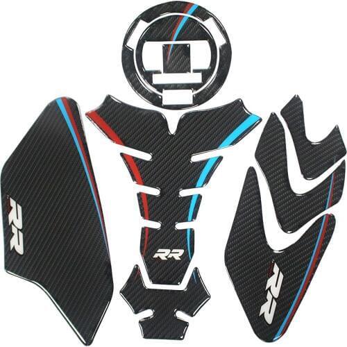 Motorcycle 3D Carbon Fiber Fuel Tank Cap Sticker Side Stickers Fishbone Protection Decal Kit For BMW S1000RR s 1000rr s1000 rr