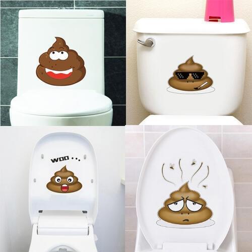 Wall Sticker Vinyl Decals Toilet Stickers Cute Poo Home Decoration Poster