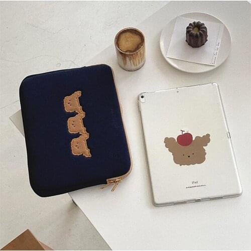 New Laptop Sleeve Case for IPad Pro 9.7 10.5 11 Inch Bear Dog Korean Ins Style Mac Tablet Ipad Storage Pouch Fashion Inner Bag