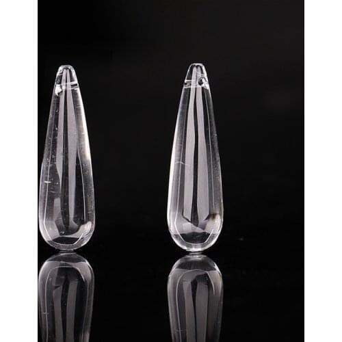 New!! White Quartz Gemstone Earrings Beads, Earrings Jewelry for making 26x7.5mm, 4.7g