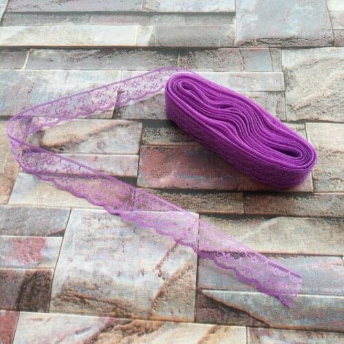 Wholesale 10 yards 22mm Width Deep Purple Lace Ribbon Embroidery Lace DIY Jewelry Decoration Clothing Accessories