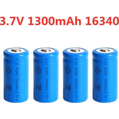 1300mAh Rechargeable 3.7V Li-ion 16340 Batteries CR123A Battery LED Flashlight Travel Wall Charger For 16340 CR123A