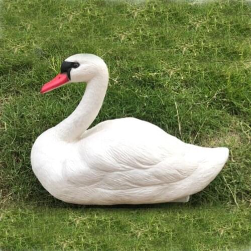 1 Piece Plastic Garden Landscape Hunting White Bait Garden Pond Goose Decor White Swan Garden Decoration 20Mar24