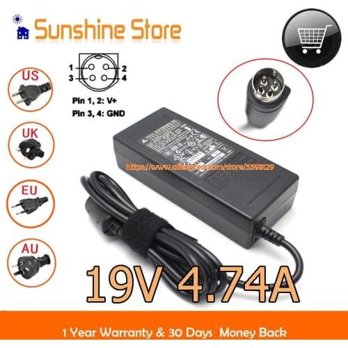 Genuine Delta 19V 4.74A 90W 4 PIN TIP FSP090-D2BA1 Charger ADP-90FB REV.F Adapter AD7044 AP13D05 API1AD43 API2AD62 API3AD05