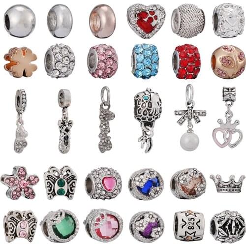 2Pcs/Lot Alloy Point Rhinestone Pendant Pendants Suitable For Original Brand Bracelets, Necklaces Men And Womens Jewelry Making