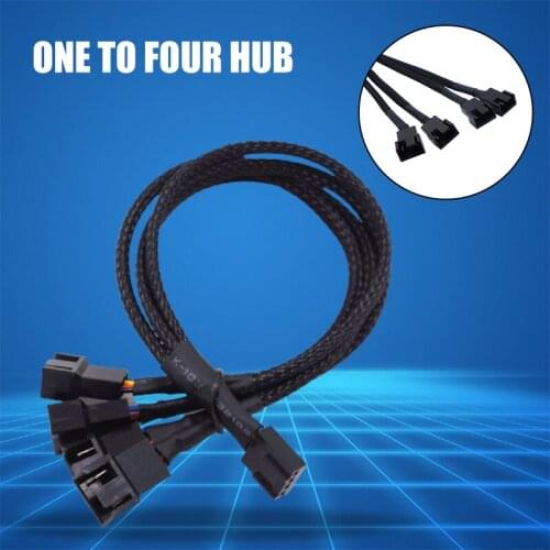 PWM 4pin Fan Power Extension Cable Motherboard CPU 4pin to 2 3 4 Way 4pin Cooler or 3pin Case Fan Power Spliter Extension Cable