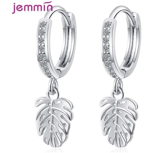 Real 925 Sterling Silver Bones Earrings for Women Girls Fashion Feather Star and Moon Tassel Hoop Earrings Accessories