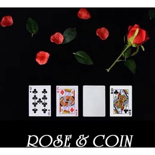 Rose & Coin Magic Tricks Petals To Coins Appearing Gimmicked Mat Magician Magia Close Up Stage Gimmick Illusions Mentalism Props