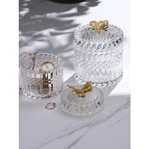 Nordic Bathroom Desktop Decoration Glass Makeup Organizer Storage Box Organizador Maquillaje Cosmetic Organizer Vanity