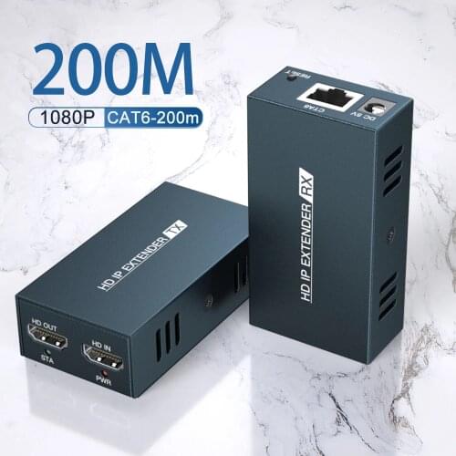 NEW 200M HDMI Over IP Network Extender 1080P HDMI Transmitter by RJ45 CAT5 CAT5e CAT6 LAN Extensor 656ft Like HDMI Splitter
