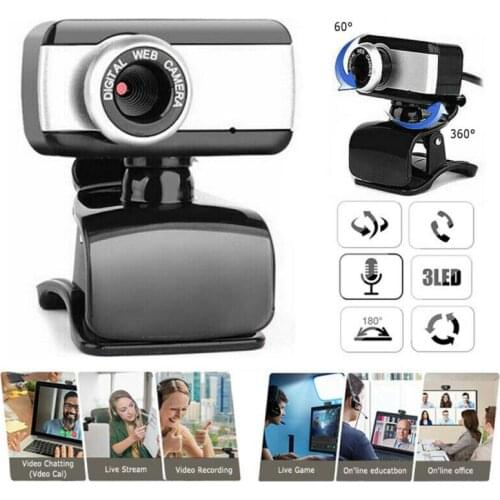 480P Webcam With Microphone Manual Focus USB 2.0 Computer Camera 360 Degree Rotation Mini Camera For PC Computer Laptop Desktop