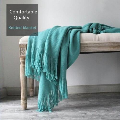 Knitting Soft Cashmere-like Blanket Autumn Winter Bed Sofa Warm Home Cover Blanket
