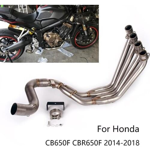 For Honda CBR650F CB650F 2014-2018 Exhaust System Motorcycle Header Mid Link Pipe Slip On 51mm Muffler Escape Stainless Steel