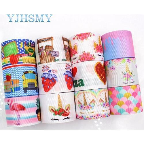 YJHSMY G-18517-222,10 yards,38 mm Cartoon Printed grosgrain ribbons,DIY handmade Hair accessories Material wedding gift wrap