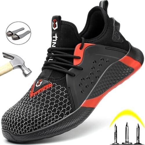 Safety Shoes Men Work Boots Steel Toe Shoes Indestructible Footwear Puncture-Proof Work Sneakers Men Shoes Protective Shoes