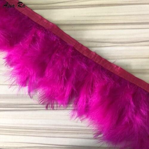 Factory Cheap Sales 10Meters/Lot Hot Pink/ Bright Pink Dyed Natural Feathers Lace DIY Wedding Christmas Party Clothes Sewing Boa