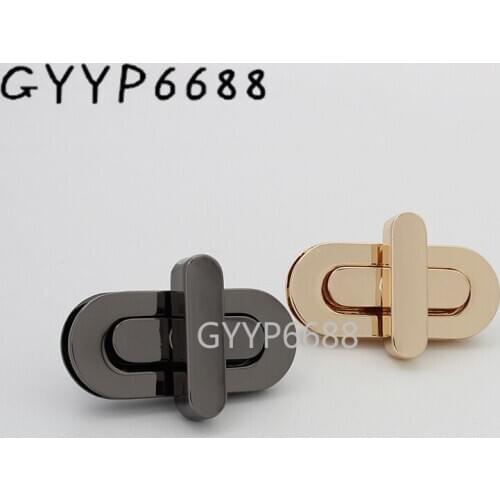 1-5sets 4 colors 45x20mm big size gun black oval shaped turn locks handbag component DIY handbag purse closures