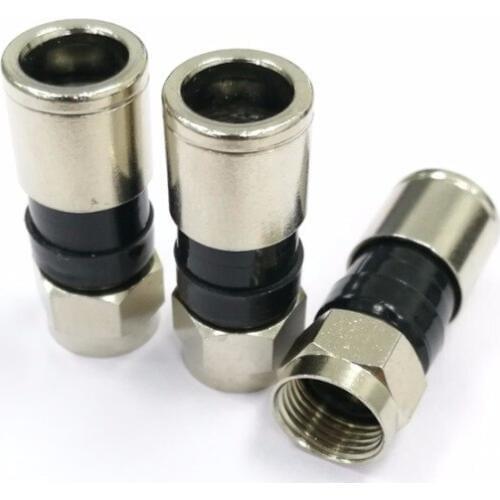 1PC Wholesale 10pcs WaterProof 75-5 Extrusion F Plug Imperial inch Connector Cable TV digital STB Joint Adapter F Head 2P/4P