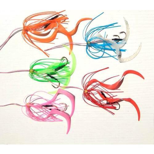 13# 50pcs Silicone Skirt Rubber jig skirt hooks Assist hook jigging hook sea fishing hook Jig head fishing hook super strong