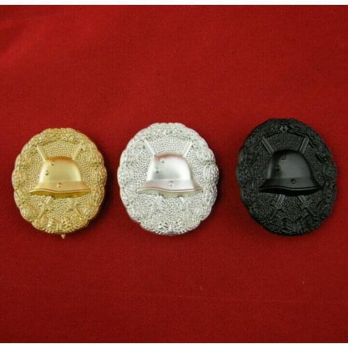 3PCS WW1 GERMAN ARMY SILVER GOLD BLACK WOUND BADGE PIN BACK TYPE