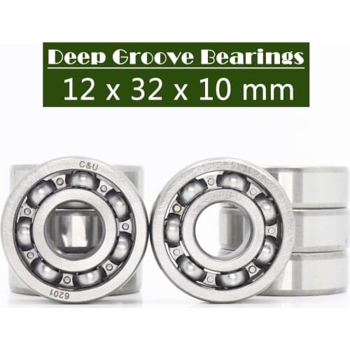 6201 Bearing 12*32*10 mm ABEC-3 P6 ( 8 PCS ) For Motorcycles Engine Crankshaft 6201 OPEN Ball Bearings Without Grease