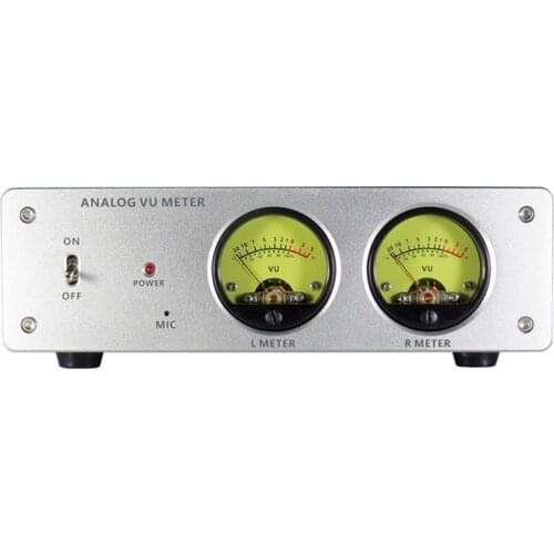 Analog VU Meter Head Level Meter Finished Machine Aluminum Alloy Panel LED Yellow Backlight With Sound Control Driver Board