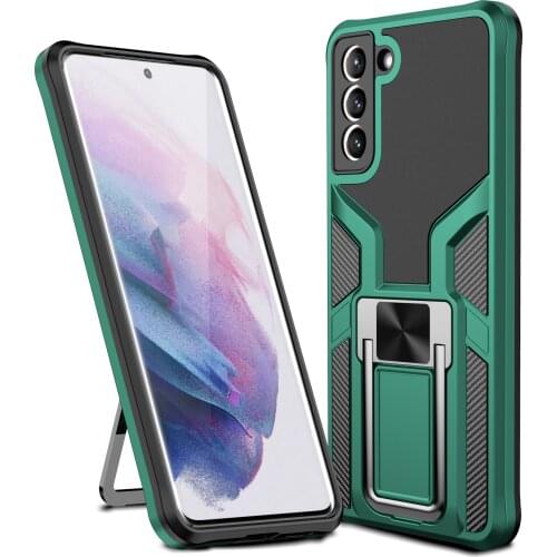 For Samsung Galaxy S21 Ultra Case Soft Silicone With Stand Ring shockproof protective Back Cover Case For samsung S21 Plus s21