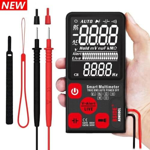 NEW Digital Multimeter ADMS7 multimetro Large LCD 3-Line Display Voltmeter AC DC Voltage NCV Ohm Hz Capacitor Transistor Tester