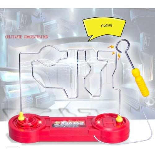Electric Desktop Stick Walking Maze With 3PCS Iron Wires Puzzle Science Teaching Aids Educational Kids Toys Exquisite Gift Bag