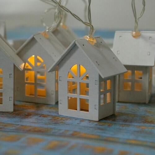 New 2m 10LEDs Room Decor String Lamp Wedding Party Holiday Fairy Lights Novelty Lamp LED Garland Wood House String Light 2021