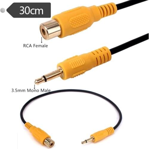 ERE Gold Plated 3.5mm 1/8 inch Mono Male Plug to RCA Female Jack Audio Adapter Cable Cord