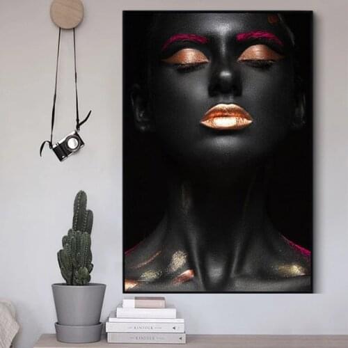 Canvas Painting Modular Poster Home Decoration African Black Woman Pictures Wall Artwork Hd Printed Nordic Style For Living Room