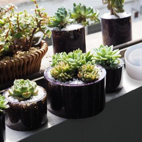 Easy Release Flower Pot Mold Handmade Silicone Aromatherapy Cup Candle Holder Mold for Party