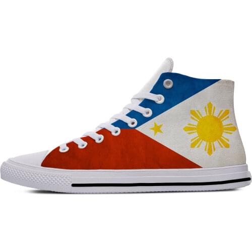 Philippines Flag Fashion Popular Funny Novelty Casual Canvas Shoes High Top Lightweight Breathable 3D Print Men women Sneakers