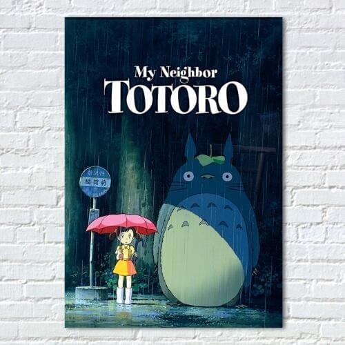 My Neighbor Totoro Poster, Miyazaki Manga Movie Posters, Tonari no Totoro fabric Prints Wall Art Kids Bedroom Decor Pictures