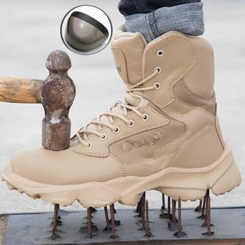 Men Safety Shoes Indestructible Work Safety Boots Men Work Sneakers Male Steel Toe Shoes Work Boots Light Protection Plus Size