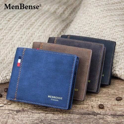 2021 Mens Wallet Money Bag Solid Color Leather Business Short Wallet Famous Vintage Male Wallets Purse