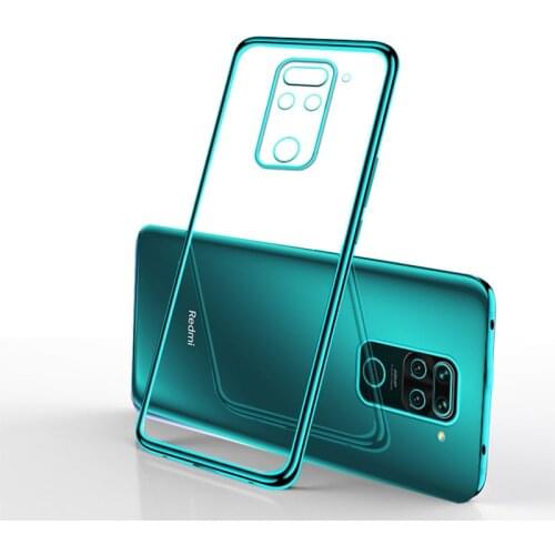 Plating Soft Clear Silicone Phone Case for Xiaomi Redmi Note9 Note 9 S Pro Max 9S Coque Note9ProMax Camera Protective Thin Cover