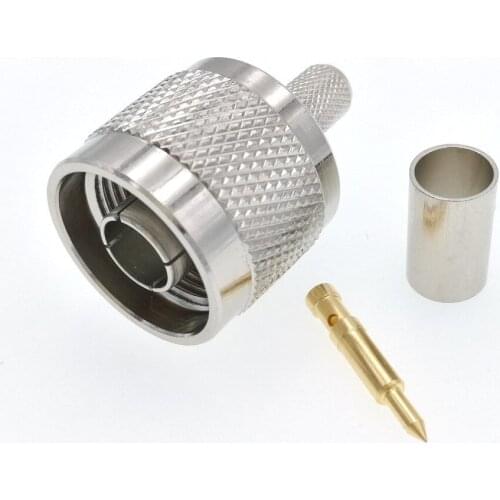 N Male Crimp RF Connector For RG5 RG6 LMR300 RG212 5D-FB Cable
