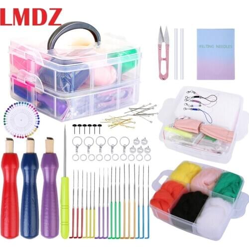 LMDZ Felting Kit Needle Felting Supplies Wool Felting Needles Wool Roving Felting Starter Kit Needle Felting Tool Wool Craft Kit