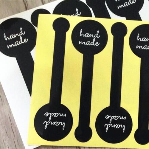 70pcs Black handmade Adhesive Seal Sticker Lollipop Gift Label Stickers For Party Favor Gift cake Bag