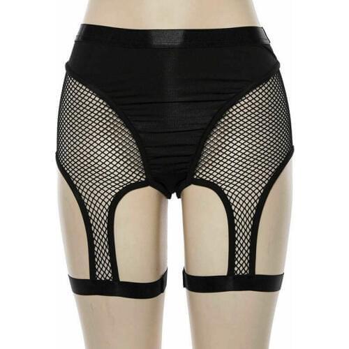 New 2019 Sexy Womens Elastic High Waist Shorts Summer Fish Net Slim Beach Casual Mesh See Through Cycling Shorts Hot