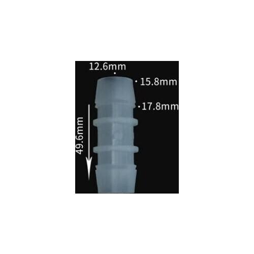 15.8mm Plastic Pipe Fitting Pagoda Barbed Straight Equal Coupling Hose Connector Tube Joint for Garden