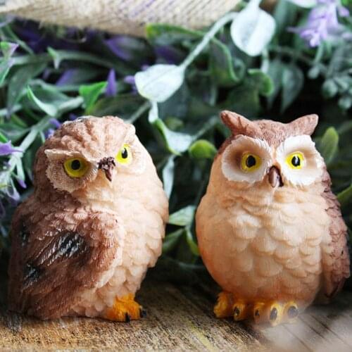 Owl Resin Sculpture Room Decor Shelf Showpiece Animal Figurine Garden Sculpture Art Figurine Decorations Ornament for Home Decor