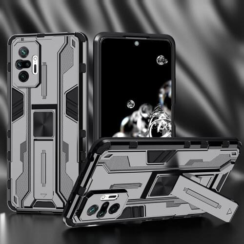 KEYSION Shockproof Armor Case For Redmi Note 10 10 Pro 5G 9 Pro K40 stand Phone Cover for Xiaomi POCO F3 Mi 11 Ultra 10S 11 Lite