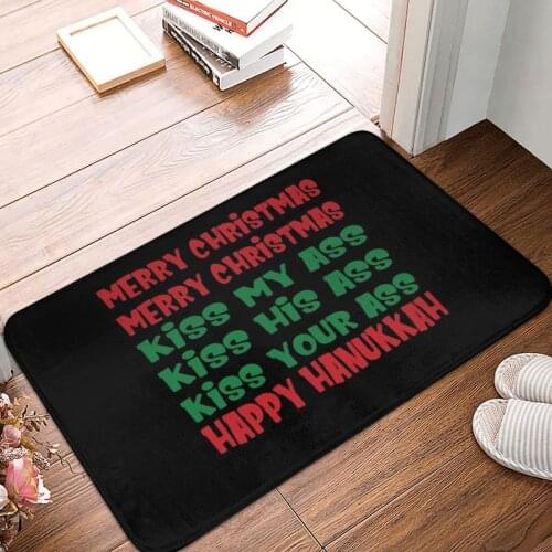 Merry Christmas Doormat Carpet Mat Rug Polyester PVC Non-Slip Floor Decor Bath Bathroom Kitchen Bedroom 40*60