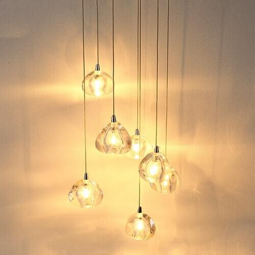 Modern K9 Crystal Chandelier LED Pear Pendant Lamp Meteor Light Mall Villa Hotel Restaurant Staircase Lounge Luxury Hang Lights