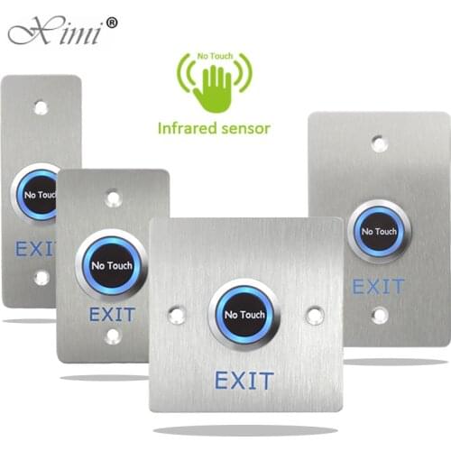 Thick Stainless Steel Door Bell Push Button Switch Infrared No Touch Panel For Access Control Door Exit Push release Button