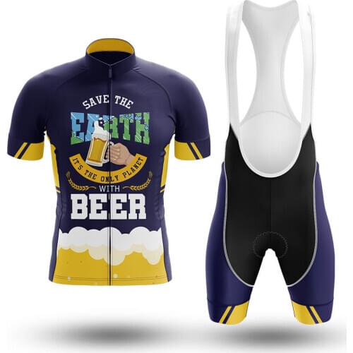 Save The Earth Cycling Jersey set Maillot Ropa Ciclismo Cycling Bicycle Clothing MTB Bike Clothes Uniform Cycling Set